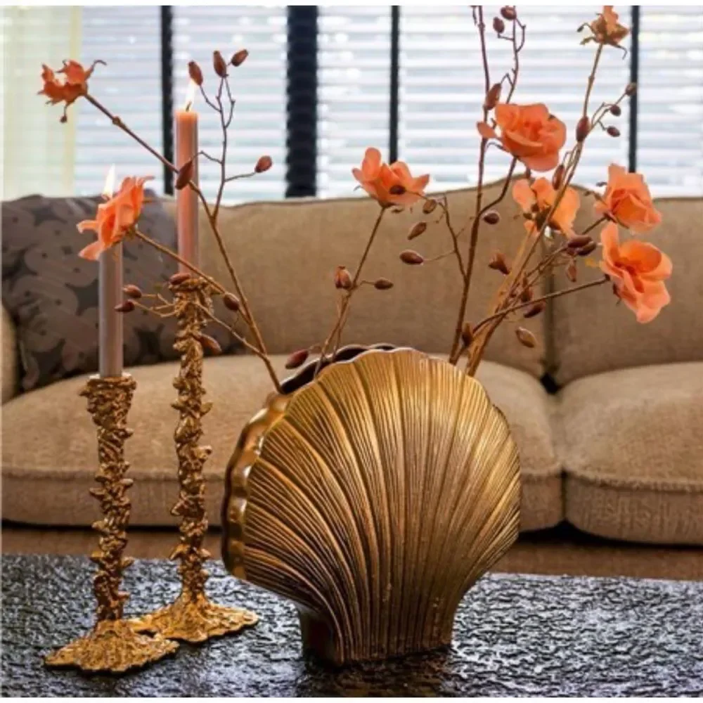MCM OROA Gold Seashell Vase / New